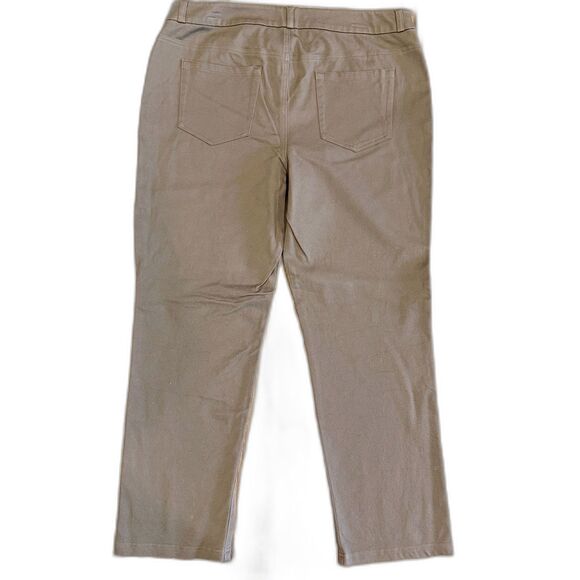 Chico's So Slimming Tan Ankle Jean Texture Stretchy Pants - Size 2 (US L/12) - Picture 3 of 8